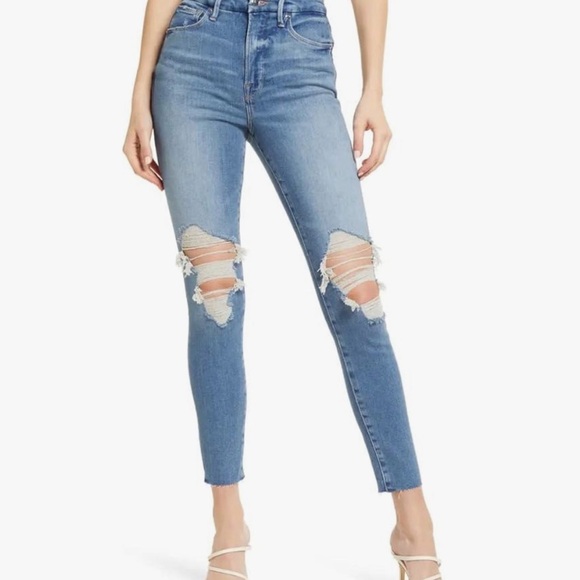 Good American Skinny Distressed Women Jeans - Picture 1 of 3